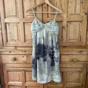 Women's Fei 2 Dress Gray Silk Anthropologie Watercolor‎ Terrace Empire Bodice